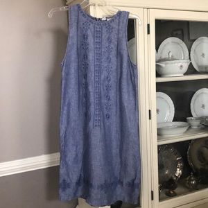 Blue linen dress